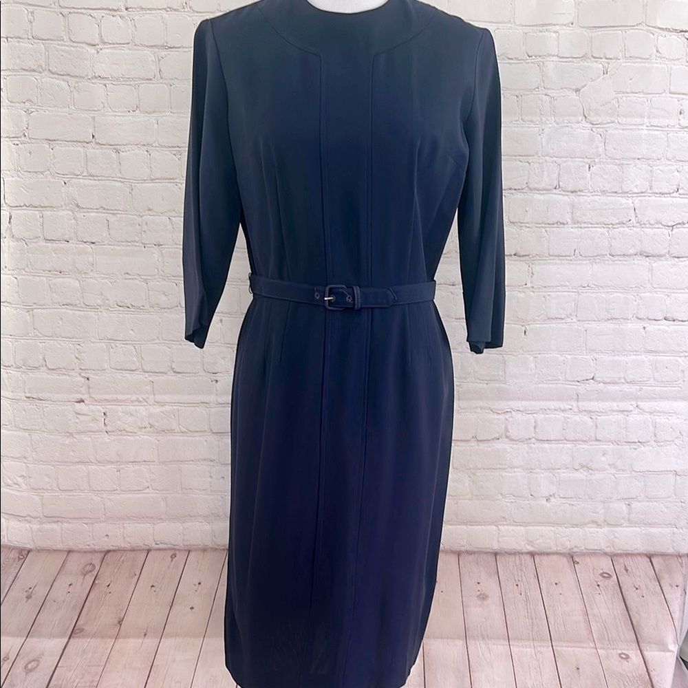 True Vintage 1960s Navy Pencil Midi Dress